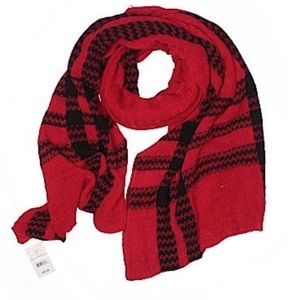 SUPER WARM & COZY RED & BLK PRINT SCARF